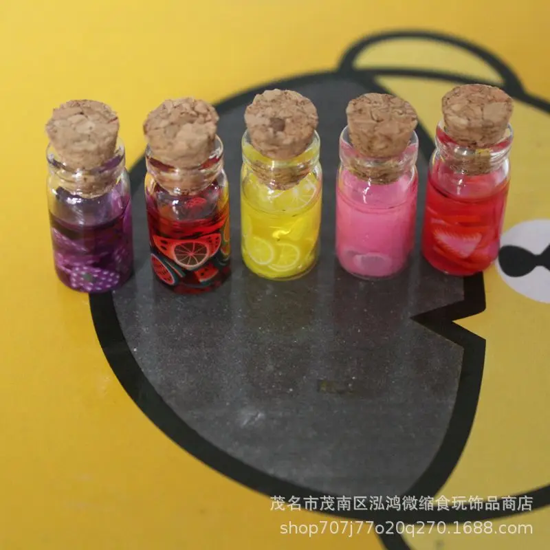 

Miniature Candy Toy Scene Model Doll House Accessories Filming Set Mini Glass Jam a Set of 5 Bottle