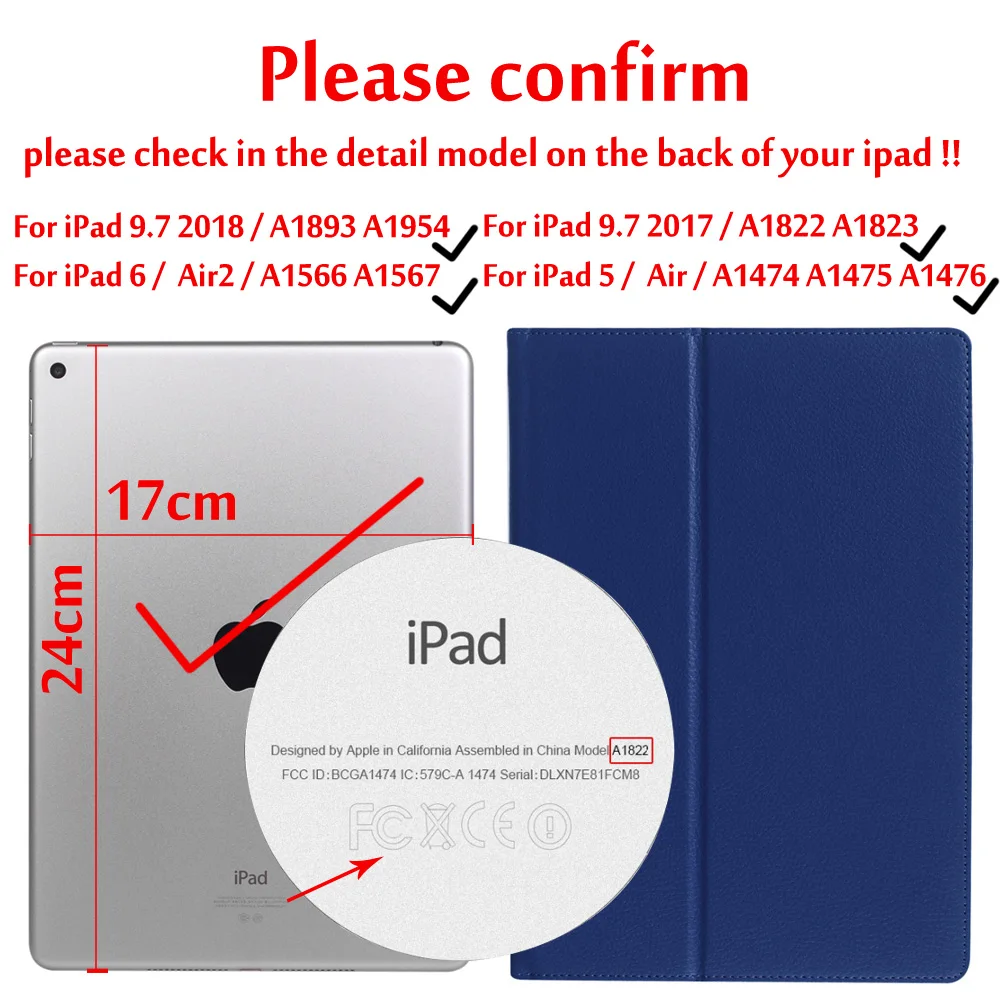 Drak Blue Чехол для ipad 9,7 чехол с Умной подставкой для ipad Air/Air 2/5 6 5th/6th Магнитный чехол с откидной крышкой - Цвет: Drak Blue