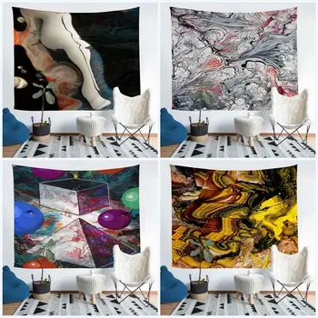 

Hippie Tapestry Abstract Painting Art Wall Hanging Living Room Decor Crafts for Kids Girls Boho Wall Decorative Wall Hanging