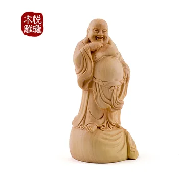 

Wood carving Buddha statue, wood crafts gift Home desktop decoration office ornaments (A1118)