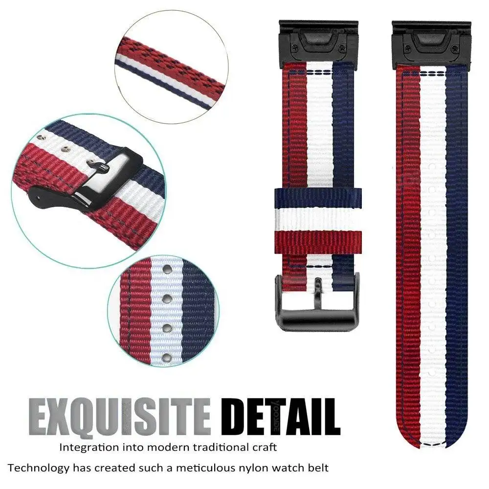 YOOSIDE Fenix 6 Wristband 22mm Quick Fit Woven Nylon Watch Band Strap for Garmin Instinct/Fenix 5/5 Plus/Quatix 5/Forerunner 935
