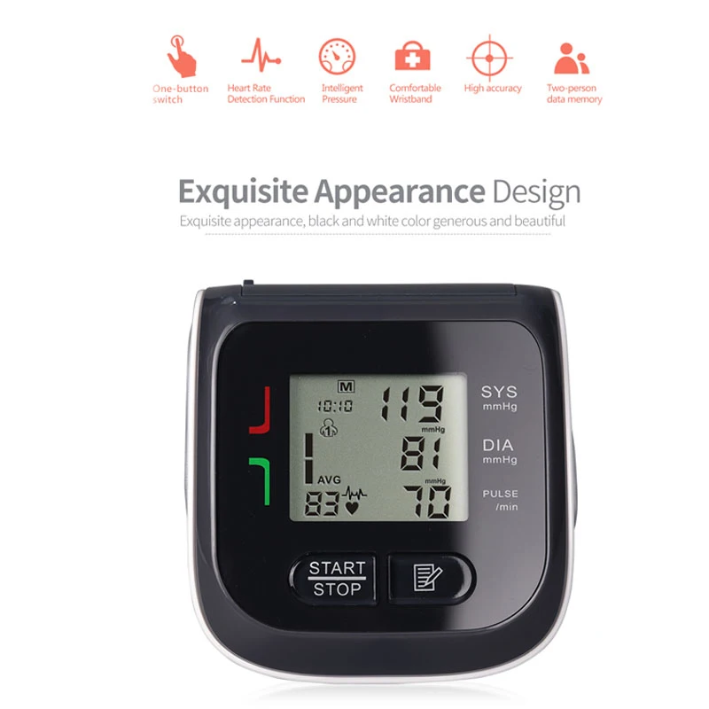

New Automatic Digital Arm Blood Pressure Monitor Sphygmomanometer Pressure Gauge Meter Tonometer for Measuring Arterial Pressure