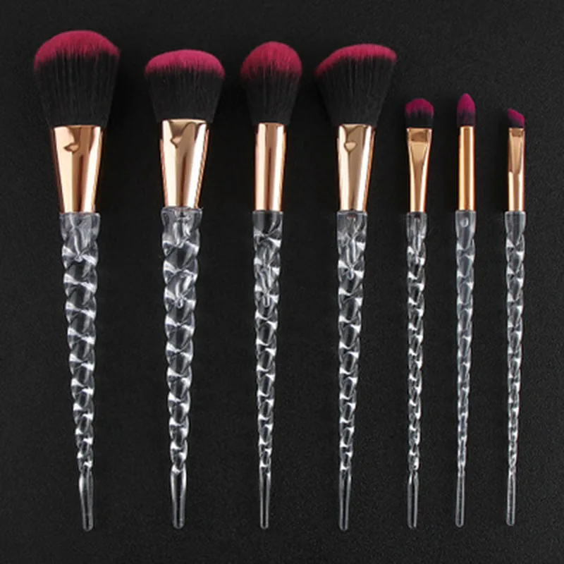 

New 7pcs Crystal Makeup Brushes Set For Foundation Brush Powder Eyeliner Blending Cosmetic Beauty Tool Kit pinceaux