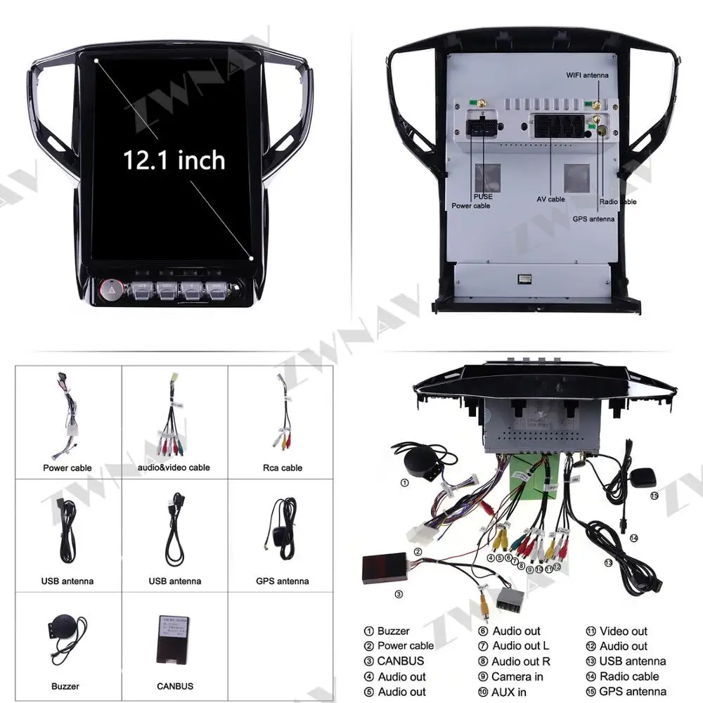 Android 9.0 4+64GB ROM Tesla style Car GPS Navigation For Maserati Ghibli 2013-2019 Head Unit Multimedia Player Radio Recorder