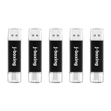 J-бокс, 5 шт., OTG USB флеш-накопитель, 8 ГБ, 16 ГБ, Micro, двойной порт, USB флеш-накопитель для ноутбука samsung huawei, 32 ГБ, 64 ГБ, 128 ГБ, черный