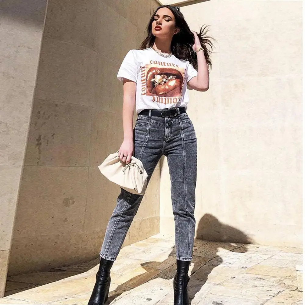 New Women Classic Casual T-Shirt Women Short Sleeve Summer Tops Women Embossing Letter Print Tee Shirt Female Loose T Shirts