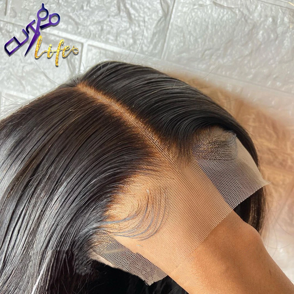 Short Straight Wigs Remy Natural Hair Wigs 13X4 Lace Frontal Human Hair Pre Plucked Brazilian 4X4 Lace Closure Wig