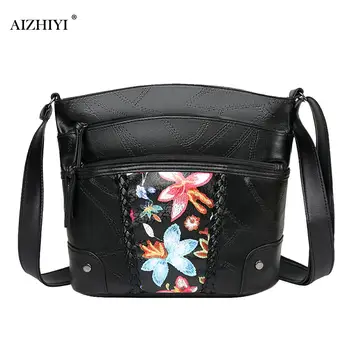 

Classic PU Leather Splicing Shoulder Bag Multi-functional Women Multi-pocket Zipper Messenger Sling Pouch Outdoor Shopping Parts