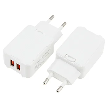 

100pcs USB Travel Charger 3.1A/5V Dual Port USB Power Adapter EU Plug Charging Block for iPhone Samsung LG Android Cell Phones