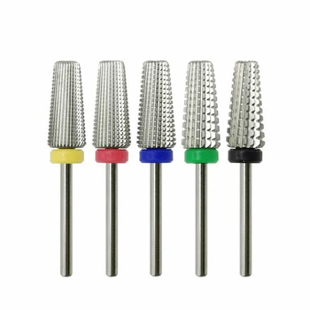 

EUSCI 5 IN 1 Tapered Carbide Nail Drill Bits With Cut 3/32" Two-Way Carbide Bit Drill Accessories Milling Cutter For Manicure