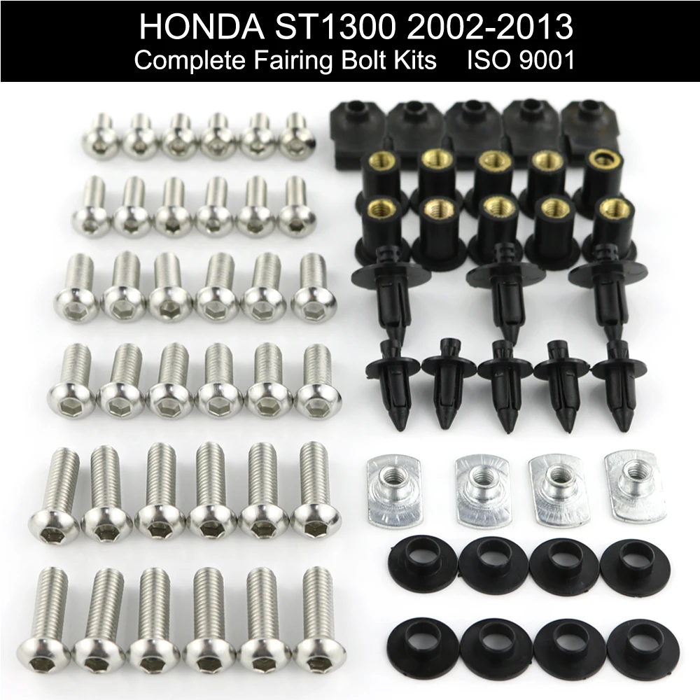 

For Honda ST1300 2002-2013 Complete Full Fairing Bolts Kit Bodywork ST1300 2003 2004 2005 2006 2007 2008 2009 2010 2011 2012