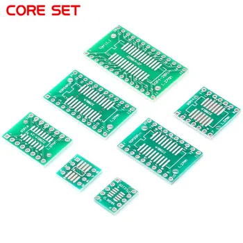

35pcs=7value*5pcs PCB Board Kit SMD Turn To DIP Adapter Converter Plate SOP MSOP SSOP TSSOP SOT23 8 10 14 16 20 24 28 SMT To DIP