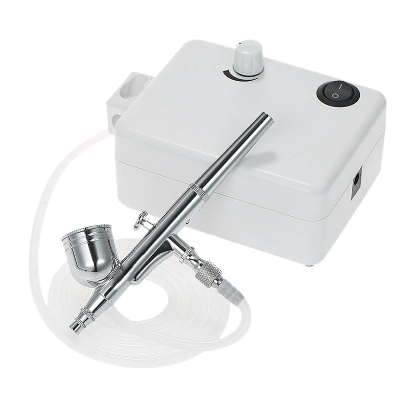Mini Air Compressor Set Dual Action Airbrush Gravity Feed Brush Kit For Manicure Craft Cake Spray Tool Nail Eu Plug | Инструменты