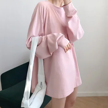 

Spring women's 2020 new coat in Korean style with loose BF lazy long sleeve top pink