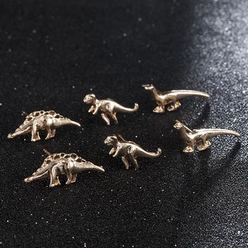 

2020 European and American retro earrings 3Pairs/set Gold Dinosaur Earrings Cute Ear Stud earring Small Set Jewelry decoration