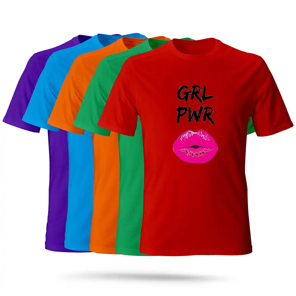 Grl Pwrレタープリントさわやか新tシャツ女性のセクシーなデザインのtシャツかわいい赤唇多彩なグラフィックゴージャスなtシャツ Tシャツ Aliexpress