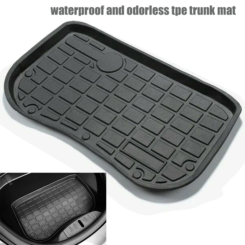 

Mayitr 1pc Model 3 TPE Before Cargo Tray Trunk Floor Mat Black Rubber For Tesla Model 3 2017-2019 Accessories