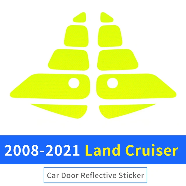 Car Door Safety Reflective Warning Stickers Toyota Land Cruiser 200 Modification Accessories LC200 Car Body Anti-Collision Olive