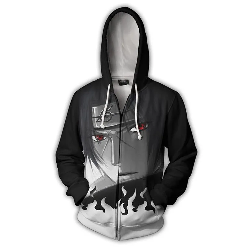 zipper Японское аниме Наруто Косплей Куртки Одежда Костюмы мужские толстовки кофты Uzumaki Akatsuki Haruno Сакура шляпа одежда топы - Цвет: zipper