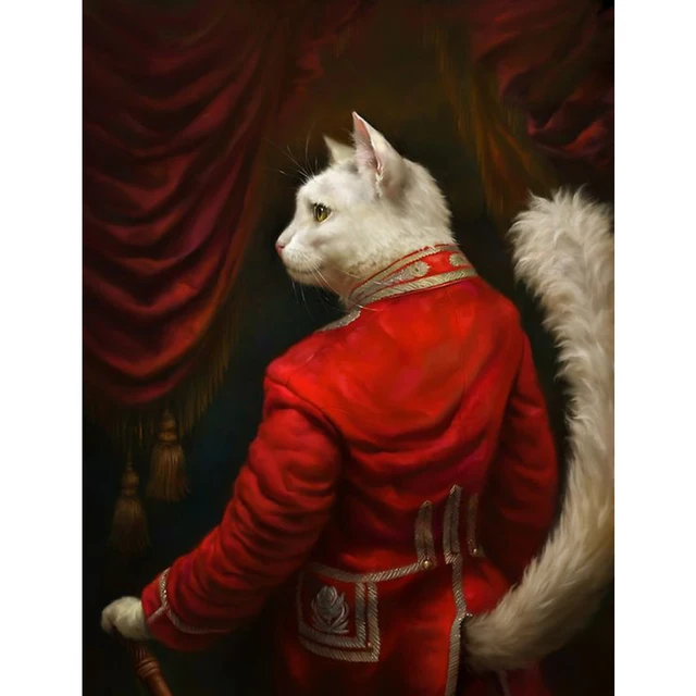 Vintage Dog Princess Pet Gentleman Cat Nordic Poster Animals Wall Art Canvas Painting Wall Pictures For Living Room Unframed H