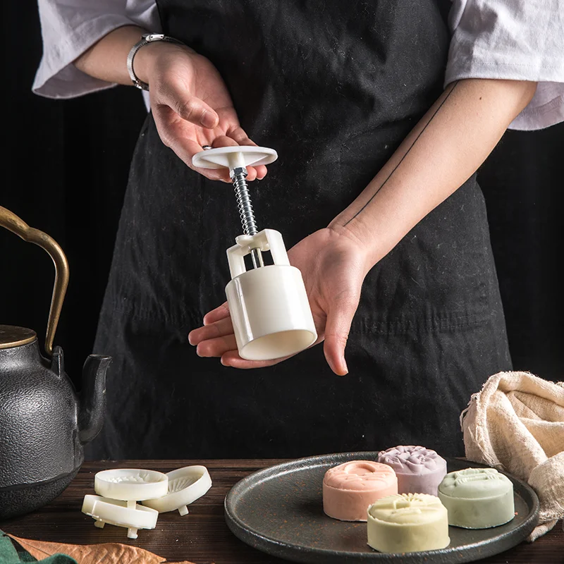 Moon Cake Tools Cookie Flower Stamp Mooncake Mold Kitchen Supplies Bakery Molds Ma'amoul Oriental Pastry Mould Form for Baking