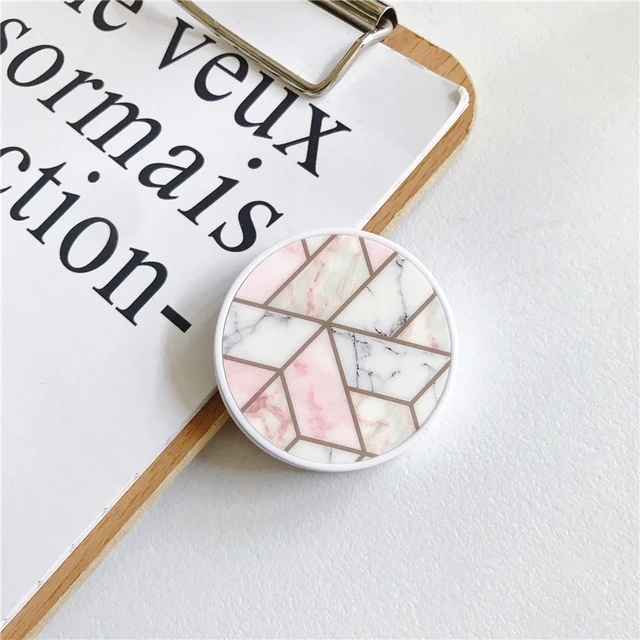 Glossy Popular Marble Expanding Phone Stand Grip Finger Rring Support Anti-Fall Round Foldable Mobile Phone Holder for iPhone 11 C5