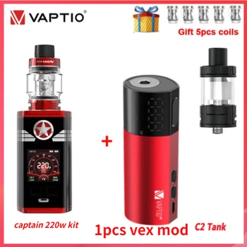 

Vaptio VEX100 Vape Box Mod VEX 100W Turbo RDTA Atomizer E Cig fit 21700/20700/18650 Battery 510 Thread 0.002s Firing Vapor Box