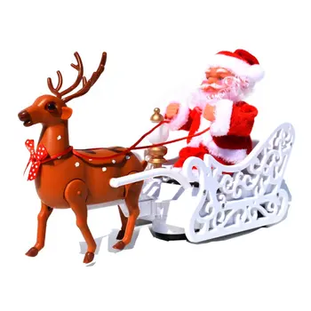 

Christmas Decorations Deer Cart Toy With Music Electric Car Creative Christmas Electric Music Car Gift For Children