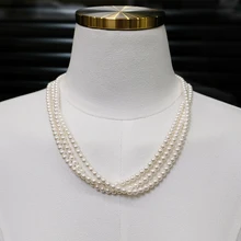  Amorita Boutique Artificial Pearls Multilayer Necklace 2ways Wear Choker Necklace French Elegant Woman Dinner Jewelry 