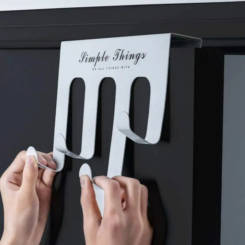 Door Hook Punch Free Household Clothes Hat Storage Hook Seamless Kitchen Debris Rack