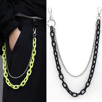

KMVEXO Street Chic Acrylic Key Chain Rock Punk Trousers Hipster Keychains Pant Jean Keychain for Women Men Hiphop Summer Jewelry