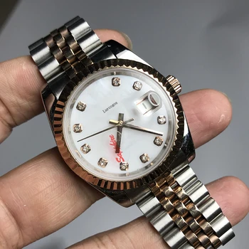 

white dial unisex 36mm Glide Smooth second hand watch luminous Automatic Watch datejust folding buckle AAA quality watches