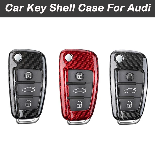 Funda para llave remota de coche, protección de fibra de carbono Real para Audi  A3, 8L, 8P, A4, B6, B7, B8, C6, 4F, RS3, Q3, Q7, TT, S3 - AliExpress