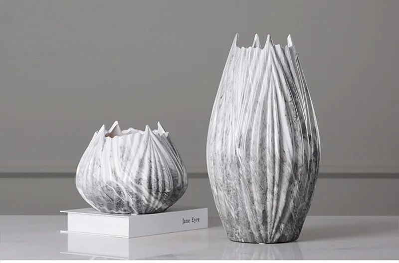 Серый мраморный узор керамическая ваза креативная собачья бутылка рот Европейский стиль простой дом отель мягкие украшения