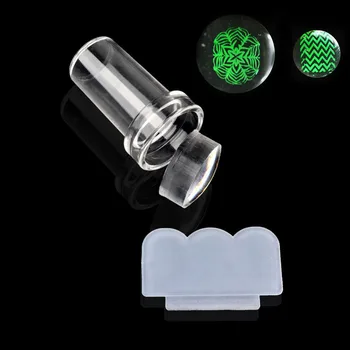 

1 Set Clear Silicone Stamper Transparent Jelly Nail Stamping Stamp Scraper Set Polish Print Transfer Manicure Template Tool