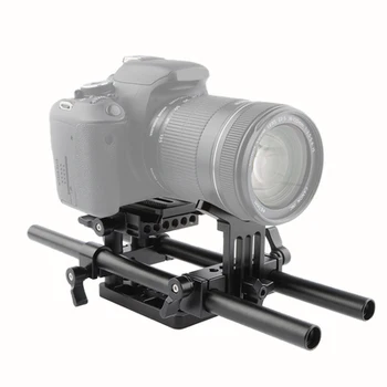 

CAMVATE Lens Support+Baseplate+Tripod Mounting Plate+15mm Rod Video Camcorder Camera DV/DSLR KIT