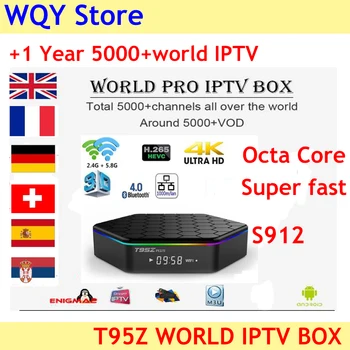 

T95Z Plus Smart TV BOX Amlogic S912 Octa Core Android 7.1 2.4G/5GHz WiFi BT4.0 with Italy French spain Polish Arabic iptv code