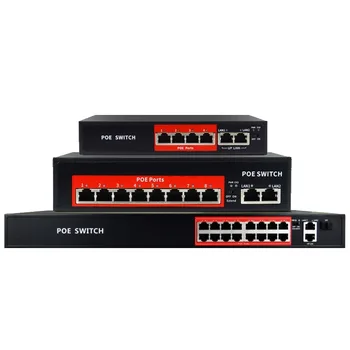 POE Switch 48V With 4 8 16 ports 100Mbps Ports IEEE 802.3 Af/at Ethernet Switch Suitable For IP Camera/Wireless AP/POE Camera 1