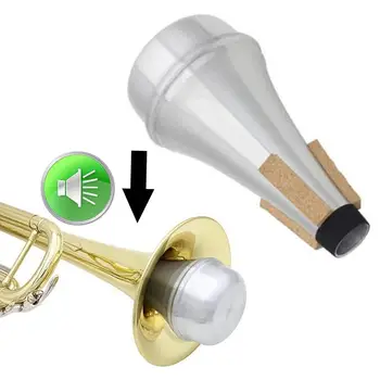 

Silver Straight Trumpet Mute Aluminum Alloy Wind-Instrument Accessories