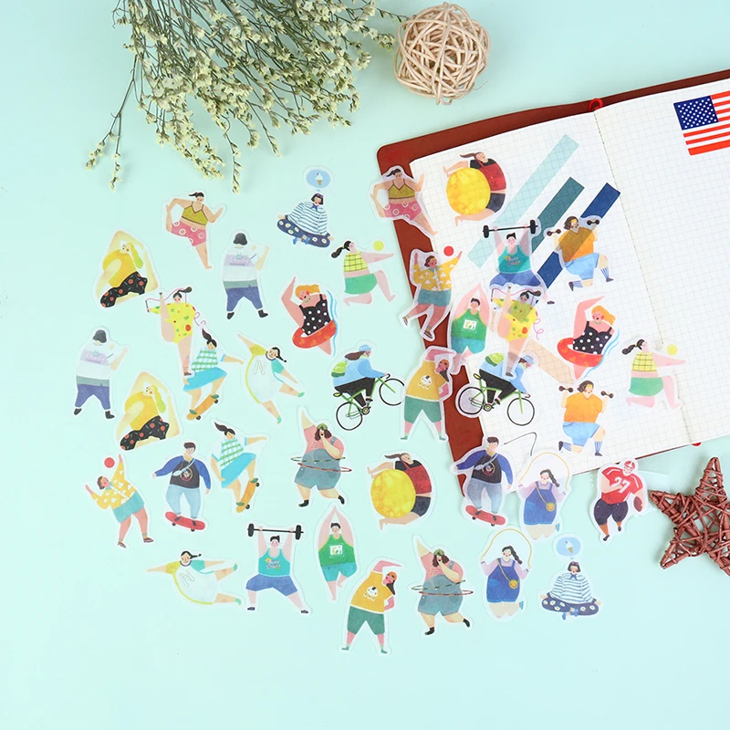 40Pcs/Set Korean Fashion Boy Girl Young Sticker DIY Craft Scrapbooking Album Journal Happy Planner Decorative Stickers
