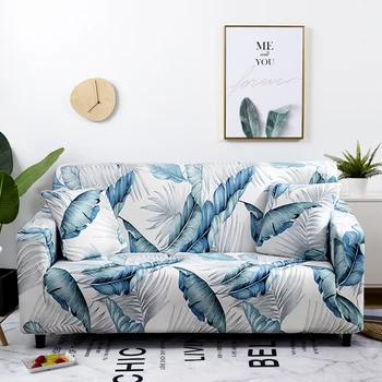 

Nordic Leaf Pattern Sofa Cover Cotton Elastic Stretch Couch Cover Universal Sofa Covers for Living Room Pets Single Home Decor