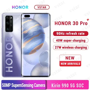 

Original Honor 30 Pro Plus 5G SmartPhone 6.57 inch Kirin 990 Android 10 in-screen SA/NSA 40W SuperCharge 2.4Gbps Wi-Fi 6+