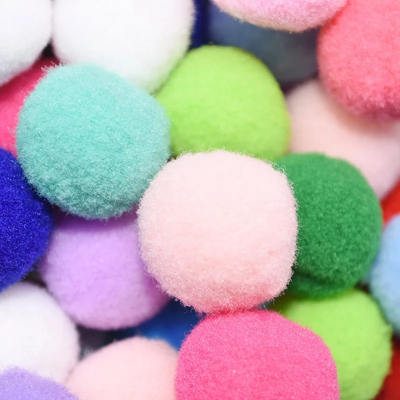 100Pcs 10/15/20mm Soft Pom Poms for Needlework Fluffy Pompoms Ball Handmade Kids Toys DIY Craft Supplies Garment Accessories