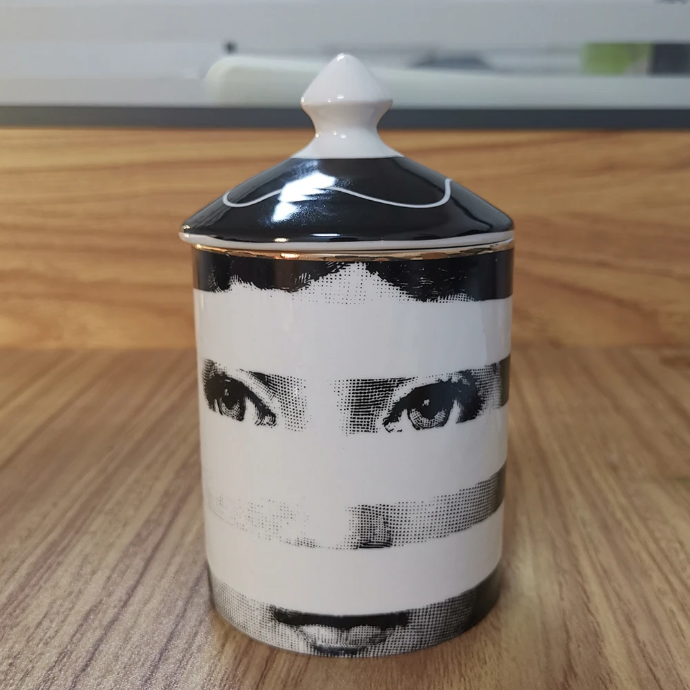 Fornasetti банка для хранения керамическая Ароматерапия Свеча пустая банка Красота Макияж кисточки банка ручка держатель Diy подсвечник лоток - Color: 17