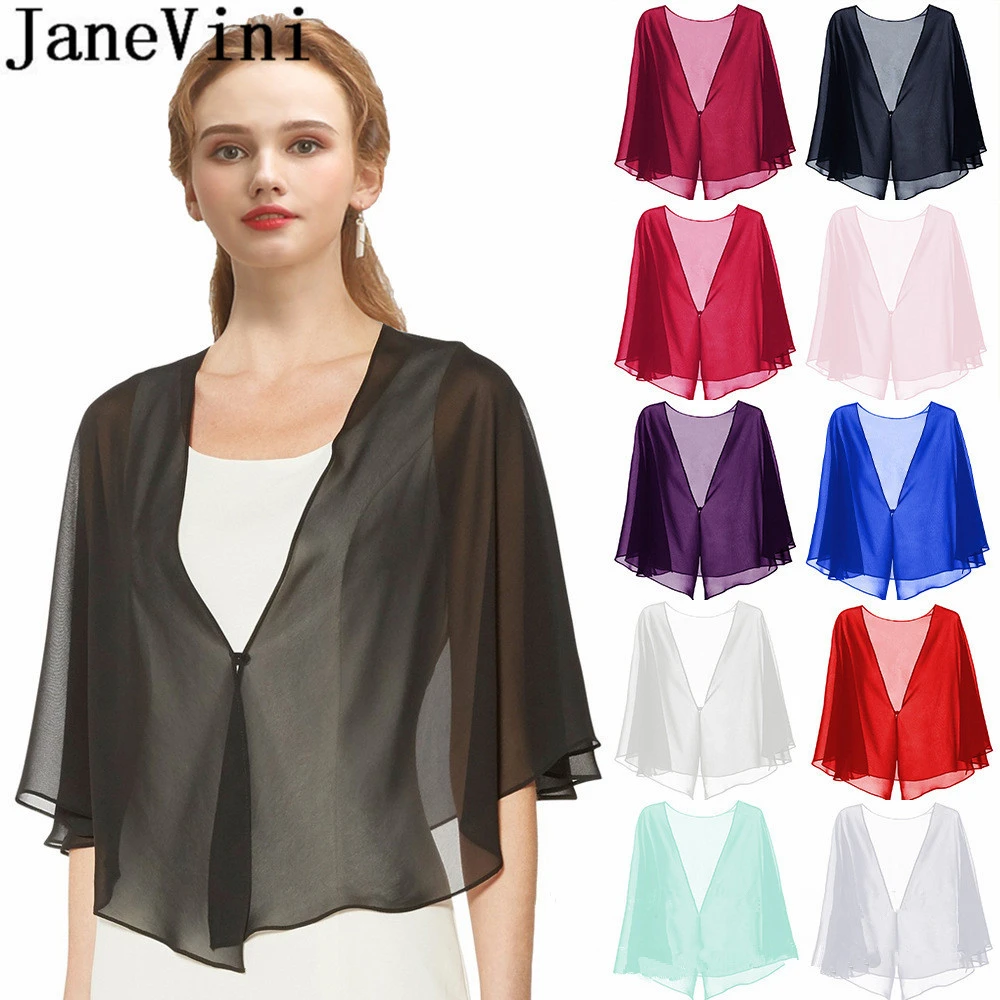 JaneVini de gasa para novia, capa de boda Simple, primavera y verano, cubierta de envoltura de fiesta, Estolas|Chaquetas de boda/Envolvente| - AliExpress
