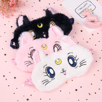 

1Pc Cartoon Cute Cat Panda Eye Mask Blackout Rest Sleep Comfortable Soft Padded Shade Cover Travel Relax Blindfold Nap Eye Patch
