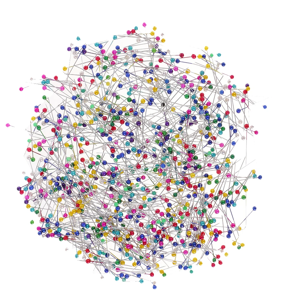 800 Piece Colorful Pearl Head Pins Sewing Pins Tailor Dressmaking Hijab Scarf Pins