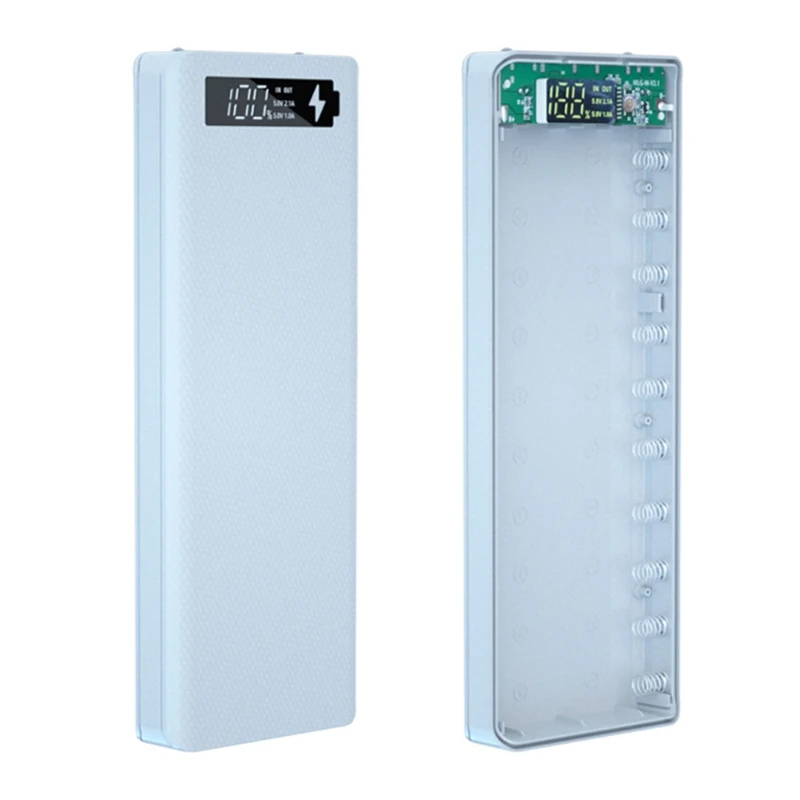 Detachable QC3.0 USB LCD Display DIY 10x18650 Battery Case PowerBank Shell Portable External Box Powerbank Protector bank power Power Bank