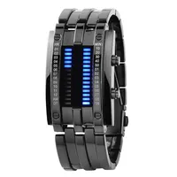 Men Watch 50m Waterproof Lava Watch Double Row Lamp Led Watch Male Fashion Steel Band Electronic Sport Watch Relogios Masculino 1