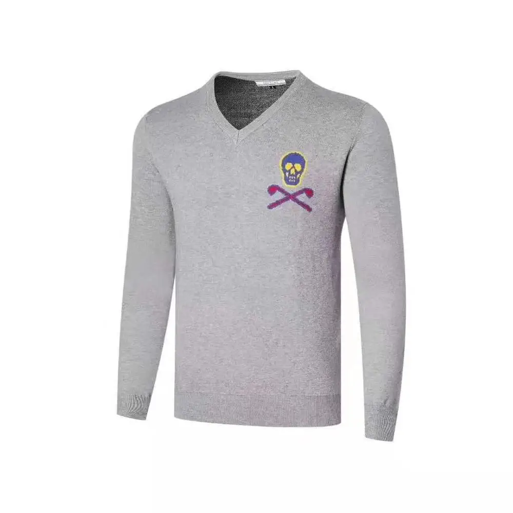 K мужской свитер для гольфа теплая одежда для гольфа черный/серый S-XXL свитер для гольфа - Цвет: Серый